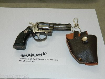 Junior Smith And Wesson Colt 357 Gun Revolver Jet Torch Lighter - Lighter Deals USA