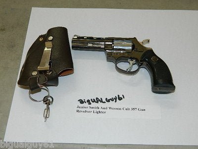Junior Smith And Wesson Colt 357 Gun Revolver Jet Torch Lighter - Lighter Deals USA