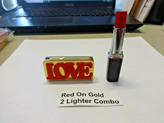 Large Bar Jet Torch Lighter AND Sleek Lipstick Shape 2 Lighter Combo U - Lighter Deals USA