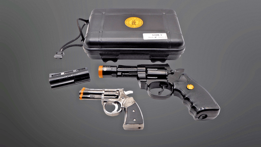 Magnum 38 Special Gun Shape Lighter Combo With A Medium Gun Shape Jet Torch Lighter - Lighter Deals USA