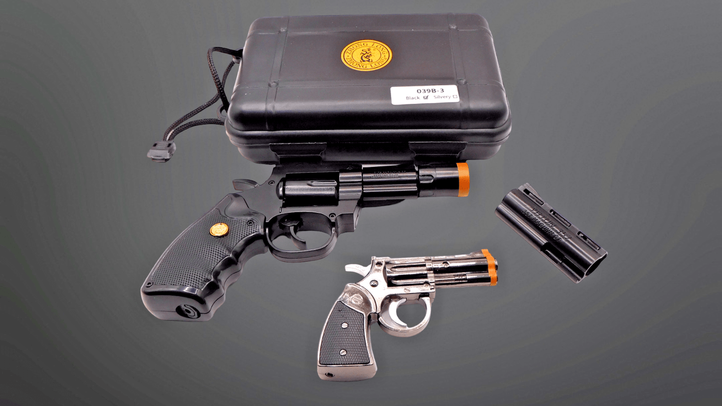 Magnum 38 Special Gun Shape Lighter Combo With A Medium Gun Shape Jet Torch Lighter - Lighter Deals USA