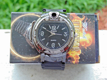 Mens and Ladies Wrist Watch With Built In Butane Lighter USA Stocked - Lighter Deals USA