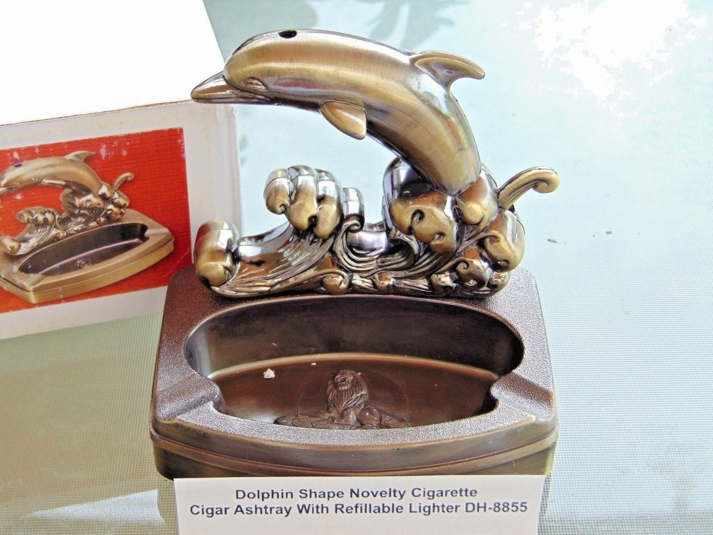 Novelty Dolphin Shape Ashtray With Refillable Lighter USA Stocked And - Lighter Deals USA