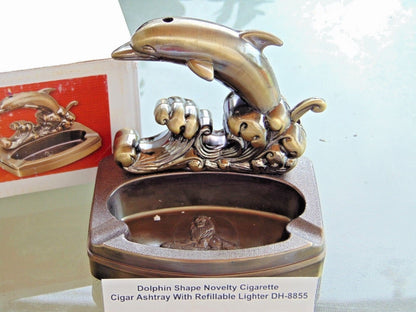 Novelty Dolphin Shape Ashtray With Refillable Lighter USA Stocked And - Lighter Deals USA