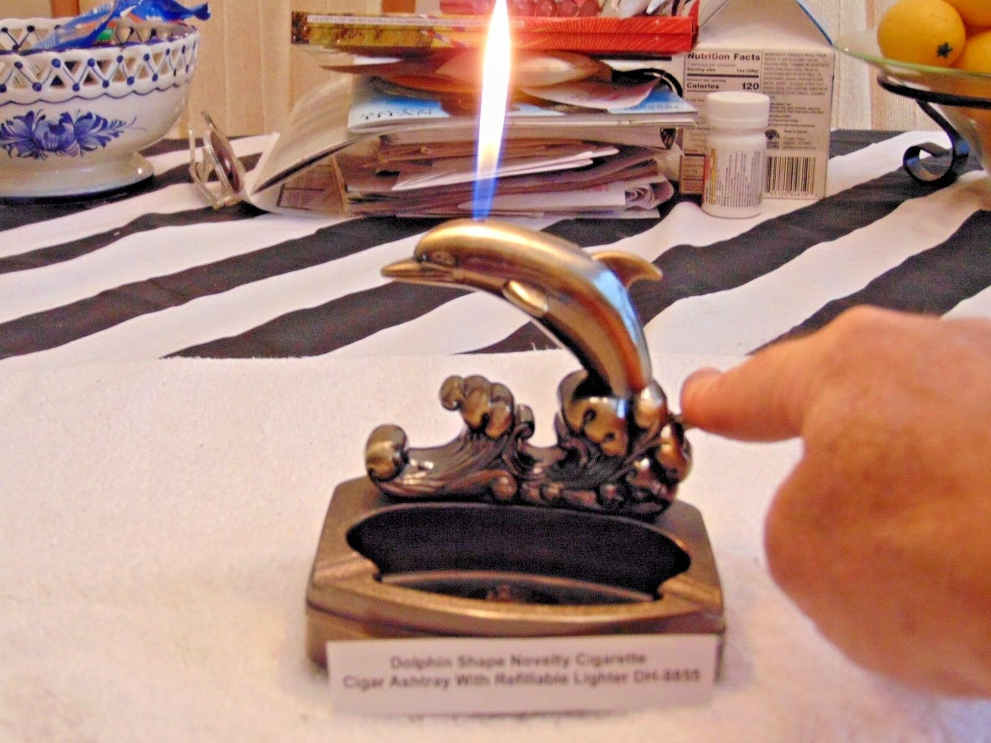 Novelty Dolphin Shape Ashtray With Refillable Lighter USA Stocked And - Lighter Deals USA