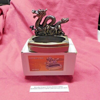 Novelty Dragon Shape Ashtray Lighter Refillable Butane - Lighter Deals USA