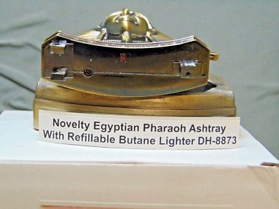 Novelty Egyptian Pharaoh Shape Ashtray With Refillable Lighter USA Sto - Lighter Deals USA