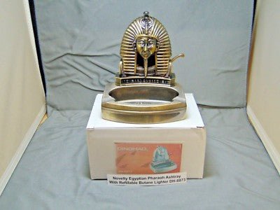 Novelty Egyptian Pharaoh Shape Ashtray With Refillable Lighter USA Sto - Lighter Deals USA