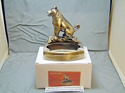 Novelty German Shepherd Dog Shape Ashtray With Refillable Lighter USA - Lighter Deals USA