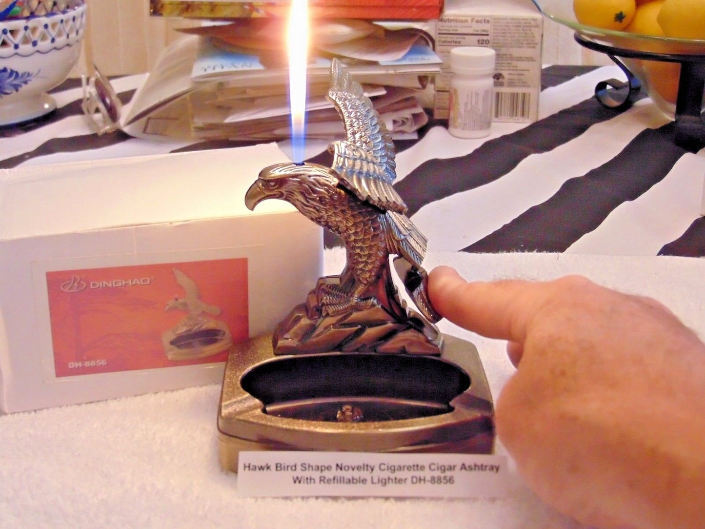 Novelty Hawk Bird Shape Ashtray With Refillable Lighter USA Stocked An - Lighter Deals USA