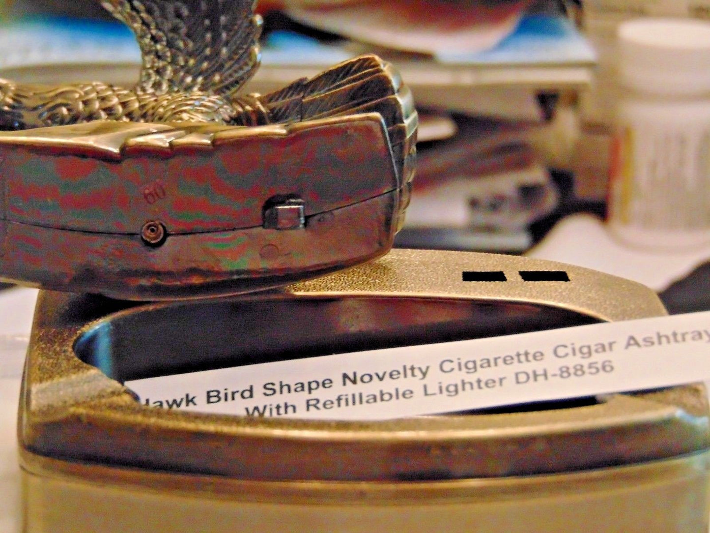 Novelty Hawk Bird Shape Ashtray With Refillable Lighter USA Stocked An - Lighter Deals USA