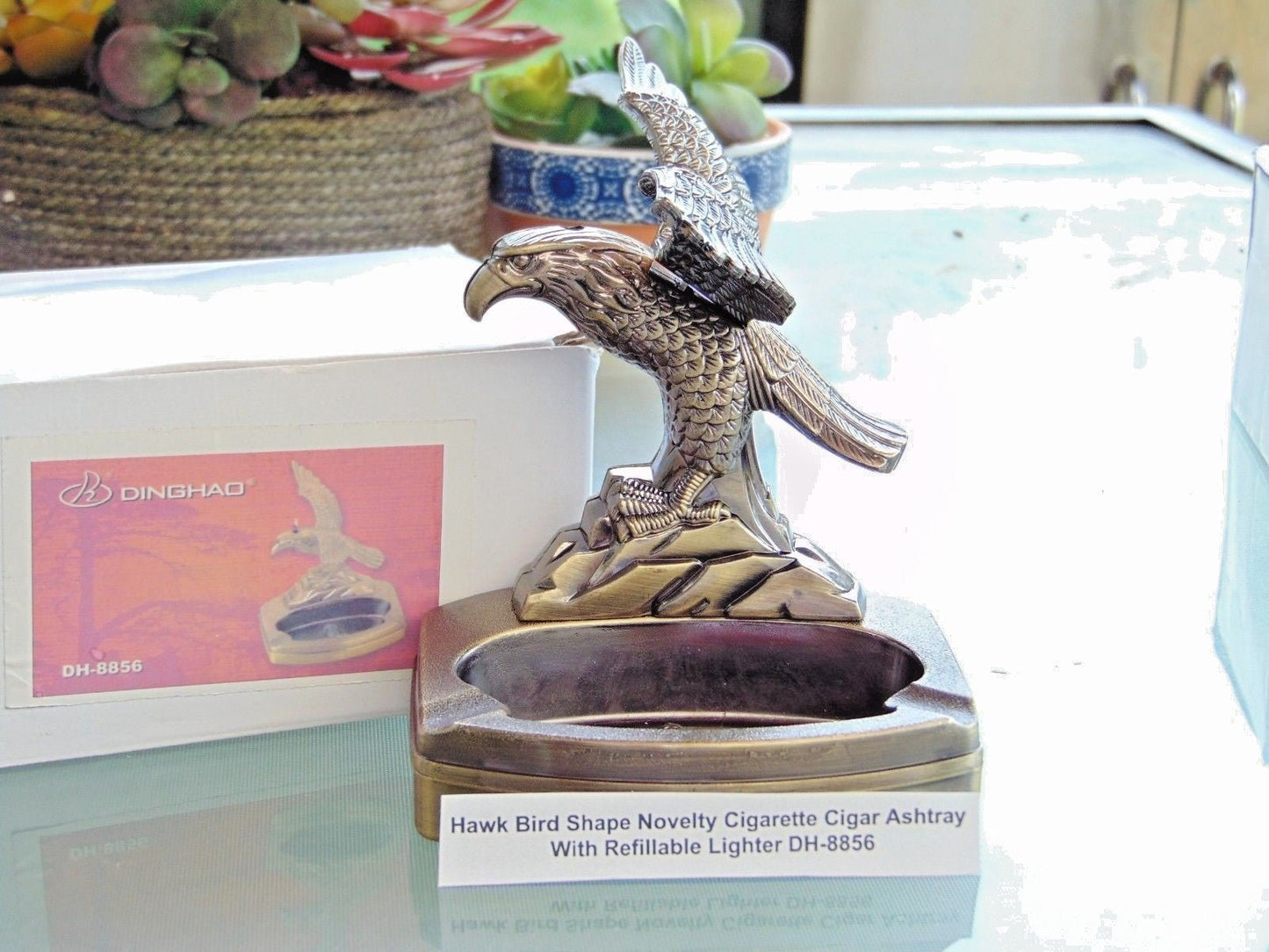 Novelty Hawk Bird Shape Ashtray With Refillable Lighter USA Stocked An - Lighter Deals USA