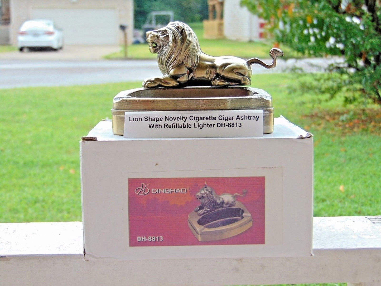Novelty Lion Shape Ashtray With Refillable Lighter USA Stocked And Shi - Lighter Deals USA