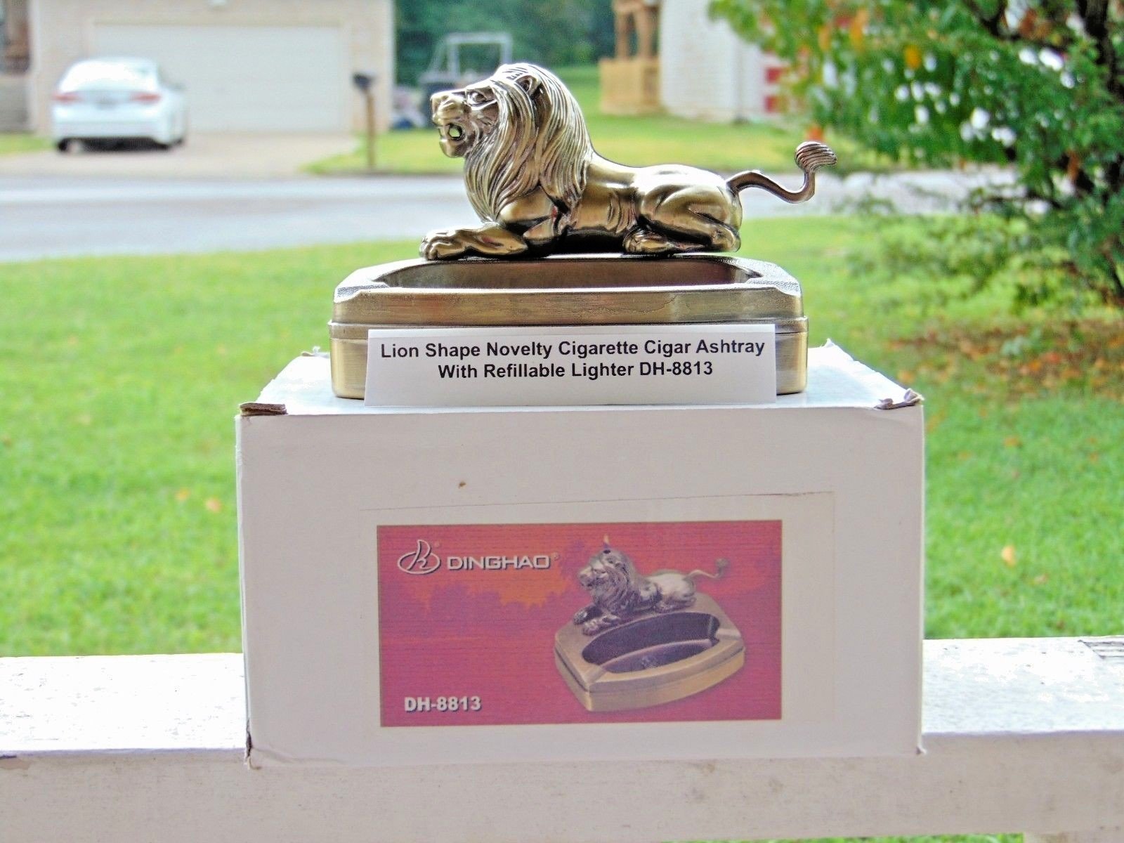 Novelty Lion Shape Ashtray With Refillable Lighter USA Stocked And Shi - Lighter Deals USA