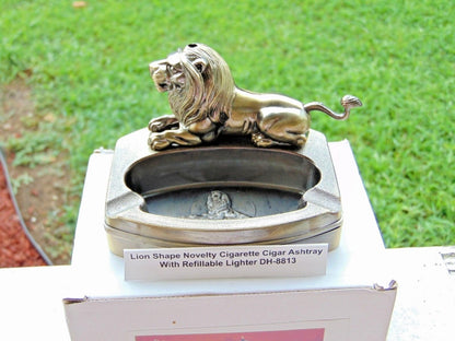 Novelty Lion Shape Ashtray With Refillable Lighter USA Stocked And Shi - Lighter Deals USA