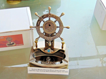Novelty Nautical Marine Steering Wheel Shape Ashtray With Refillable L - Lighter Deals USA
