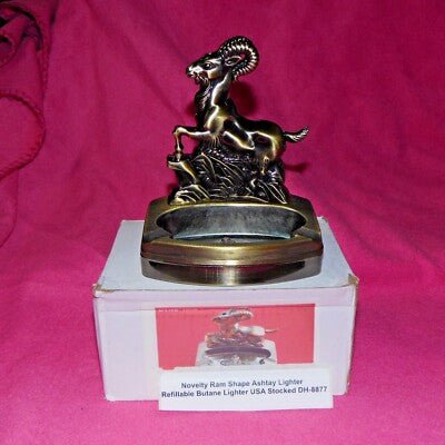Novelty Ram Shape Ashtray Lighter Refillable Butane USA Stocked And Sh - Lighter Deals USA