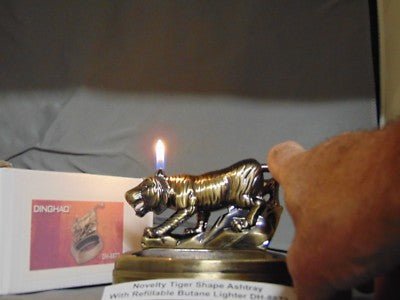 Novelty Tiger Shape Ashtray With Refillable Lighter USA Stocked And Sh - Lighter Deals USA