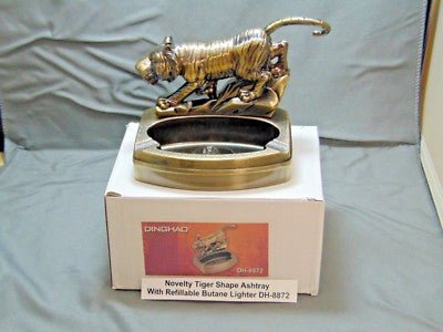 Novelty Tiger Shape Ashtray With Refillable Lighter USA Stocked And Sh - Lighter Deals USA