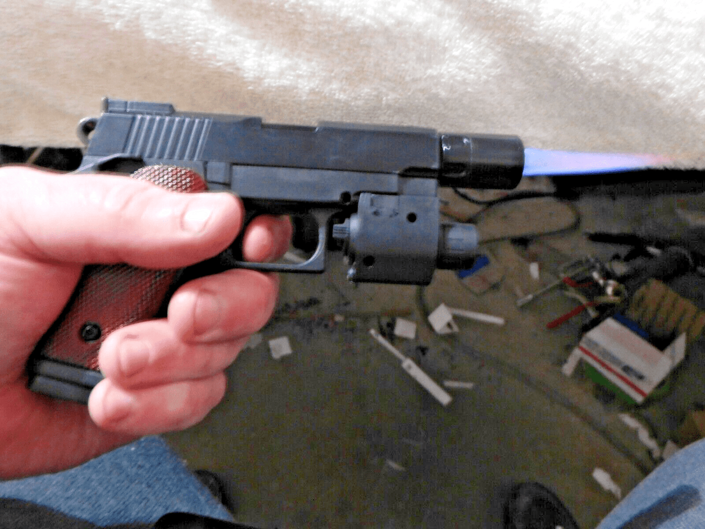 OPS M.R.P. 45 Cal Luxury Pistol Gun Shape Jet Torch Lighter w/Case & Attachments - Lighter Deals USA