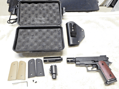 OPS M.R.P. 45 Cal Luxury Pistol Gun Shape Jet Torch Lighter w/Case & Attachments - Lighter Deals USA