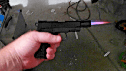 OPS - M.R.P. Cal .45 Gun Pistol Shape Slide Action Jet Torch Lighter USA - Lighter Deals USA