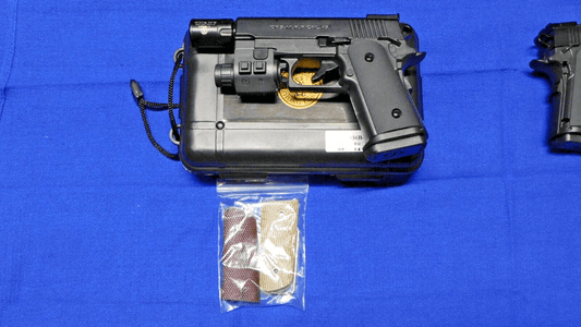OPS - M.R.P. Cal .45 Gun Pistol Shape Slide Action Jet Torch Lighter USA - Lighter Deals USA