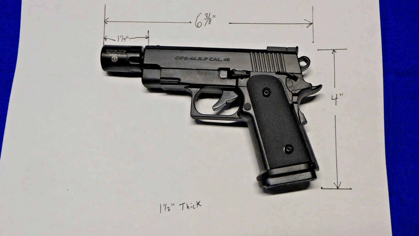 OPS - M.R.P. Cal .45 Gun Pistol Shape Slide Action Jet Torch Lighter USA - Lighter Deals USA