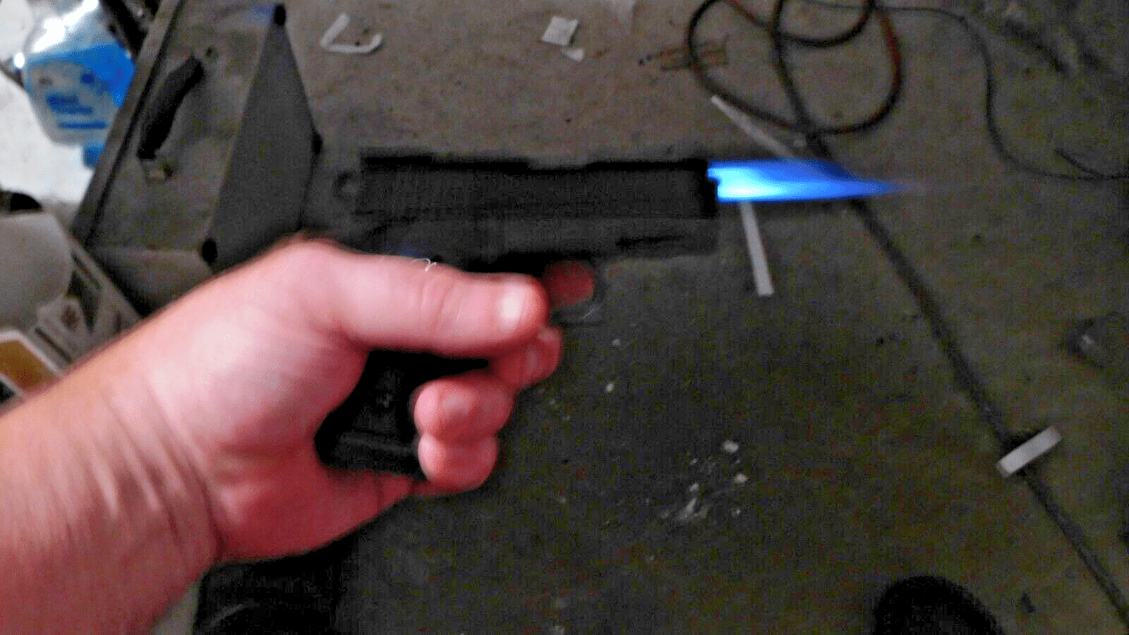 OPS - M.R.P. Cal .45 Gun Pistol Shape Slide Action Jet Torch Lighter USA - Lighter Deals USA