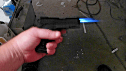 OPS - M.R.P. Cal .45 Gun Pistol Shape Slide Action Jet Torch Lighter USA - Lighter Deals USA