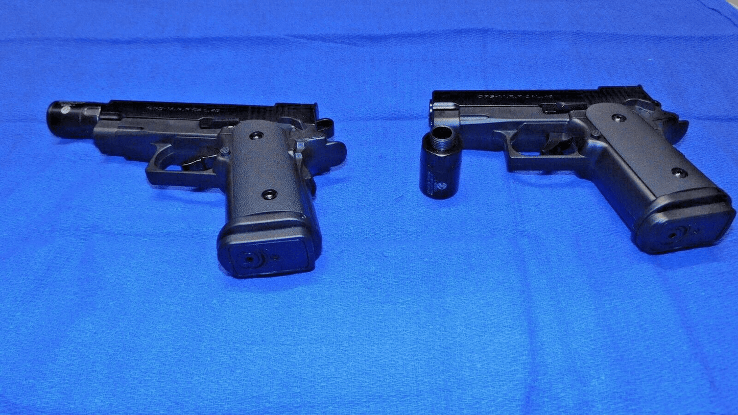 OPS - M.R.P. Cal .45 Gun Pistol Shape Slide Action Jet Torch Lighter USA - Lighter Deals USA