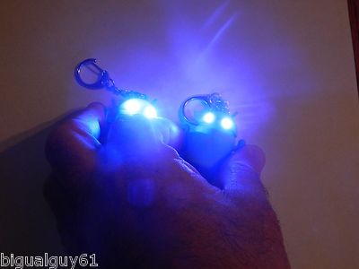 Pair Android Robot Style Keychain Blue LED Eyes Cool Sound Effects Gren and Blue - Lighter Deals USA
