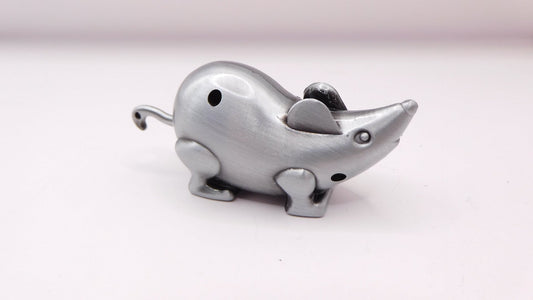 Pewter Metal Mouse Shape Butane Lighter USA Stocked and Shipped - Lighter Deals USA