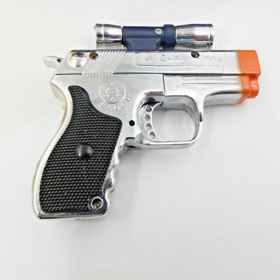 Pistol Gun Style Butane Jet Torch Lighter with White Flashlight Site U - Lighter Deals USA