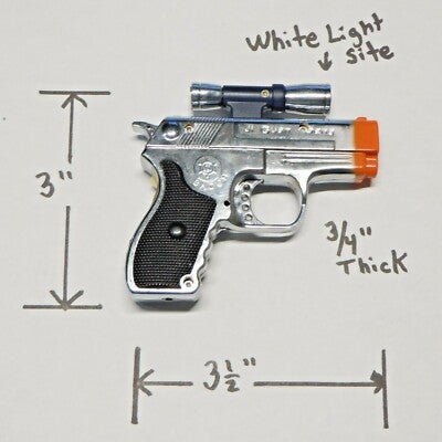 Pistol Gun Style Butane Jet Torch Lighter with White Flashlight Site U - Lighter Deals USA