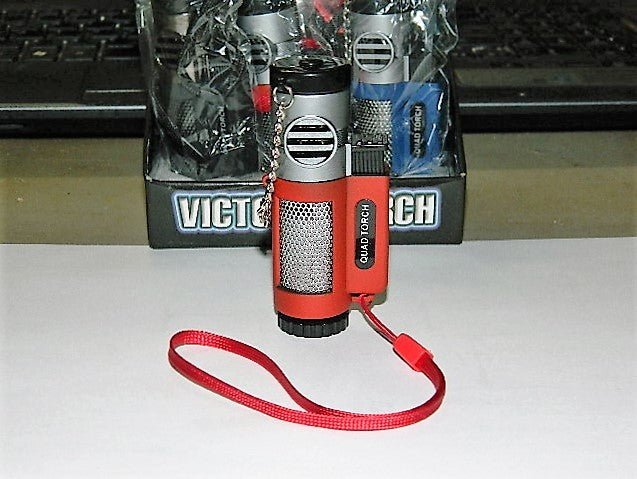 Quad Jet Torch Lighter 4 Burners For Plumbing Includes Wii Wrist Strap - Lighter Deals USA