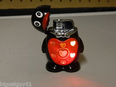 Red Front Penguin Shaped Jet Torch Lighter With Flashing LED Colorful - Lighter Deals USA