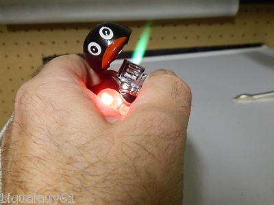 Red Front Penguin Shaped Jet Torch Lighter With Flashing LED Colorful - Lighter Deals USA