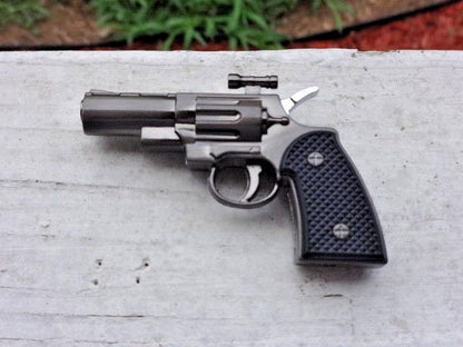 Revolver Pistol Gun Shape Jet Torch Lighter Small Pocket Size USA Stoc - Lighter Deals USA