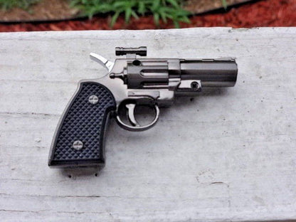 Revolver Pistol Gun Shape Jet Torch Lighter Small Pocket Size USA Stoc - Lighter Deals USA