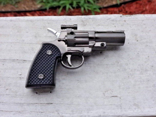 Revolver Pistol Gun Shape Jet Torch Lighter Small Pocket Size USA Stoc - Lighter Deals USA