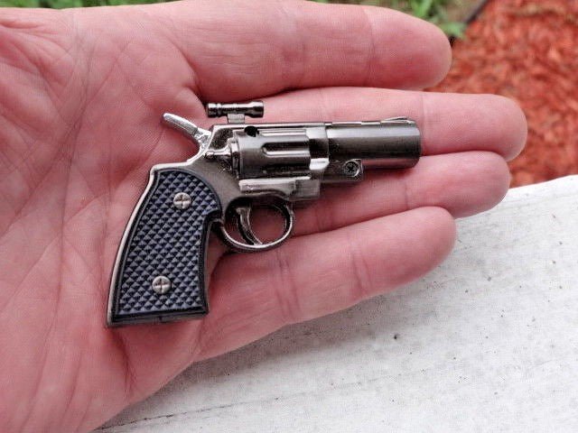 Revolver Pistol Gun Shape Jet Torch Lighter Small Pocket Size USA Stoc - Lighter Deals USA