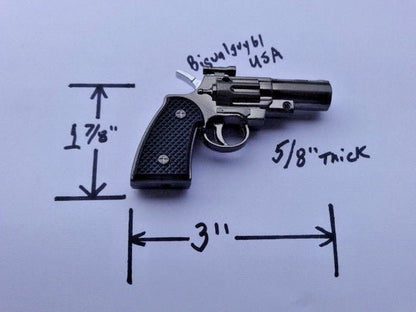 Revolver Pistol Gun Shape Jet Torch Lighter Small Pocket Size USA Stoc - Lighter Deals USA