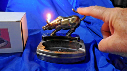 Texas Longhorn Bull Shape 2 in 1 Ashtray Lighter Refillable USA Stock - Lighter Deals USA