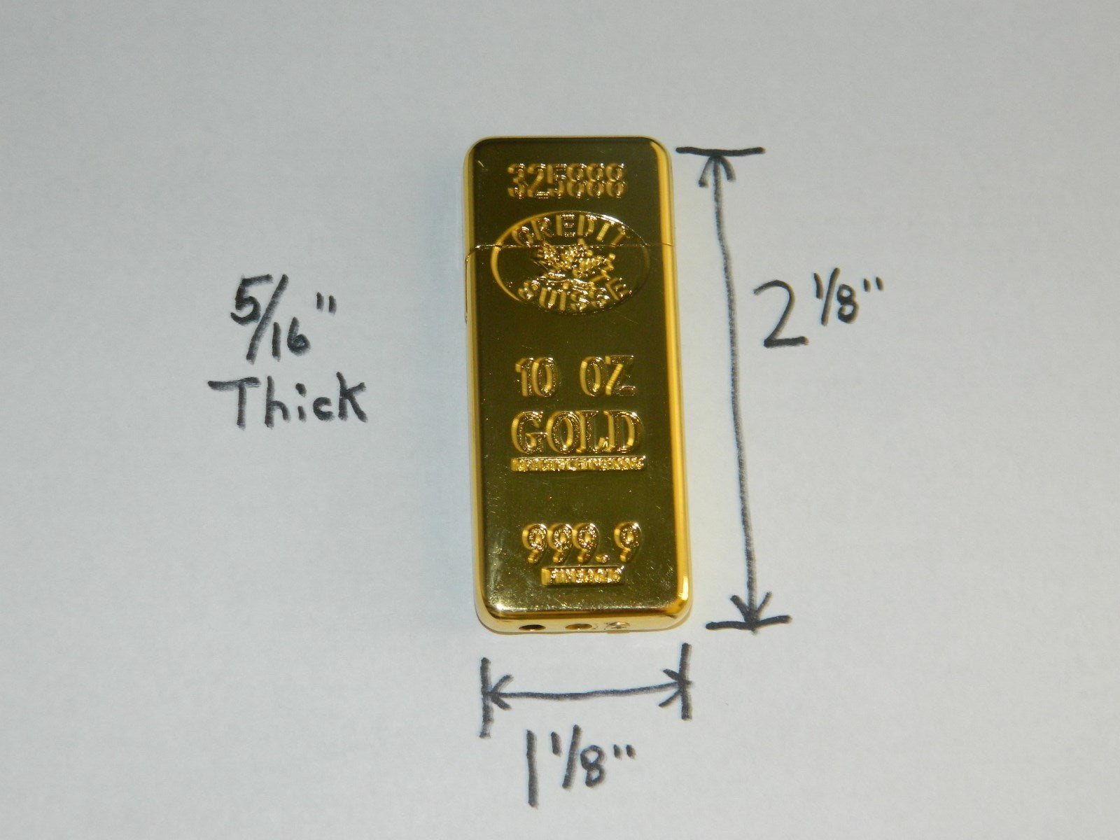 Ultra Thin Gold Bar Shaped Sophisticated Butane Lighter 999.9 USA Stoc - Lighter Deals USA