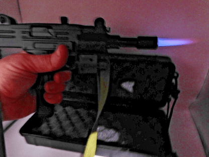 UZI 9mm Submachine Gun Pistol Jet Torch Lighter Combo Terminator Edition - Lighter Deals USA