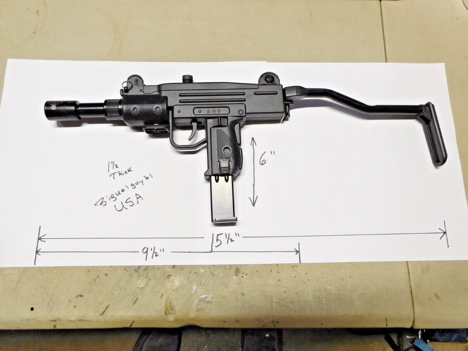 UZI 9mm Submachine Gun Pistol Jet Torch Lighter Combo Terminator Edition - Lighter Deals USA