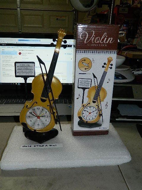 Violin Shaped Alarm Clock USA Stocked And Shipped Battery Operated - Lighter Deals USA