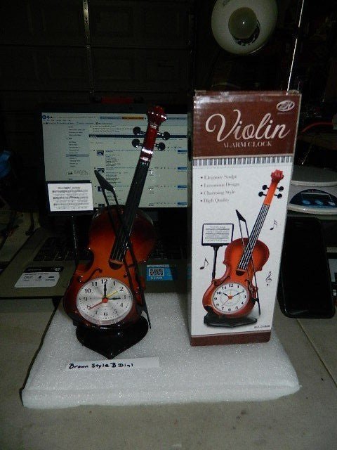 Violin Shaped Alarm Clock USA Stocked And Shipped Battery Operated - Lighter Deals USA