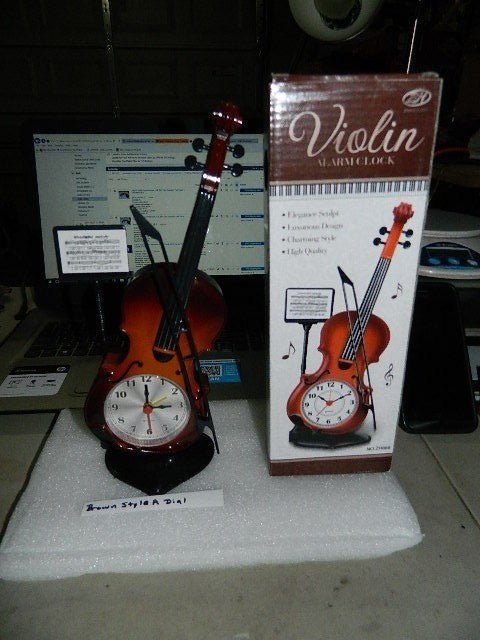 Violin Shaped Alarm Clock USA Stocked And Shipped Battery Operated - Lighter Deals USA